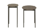 J-Line bijzettafel Rond - hout/metaal - donkerbruin - set van 2