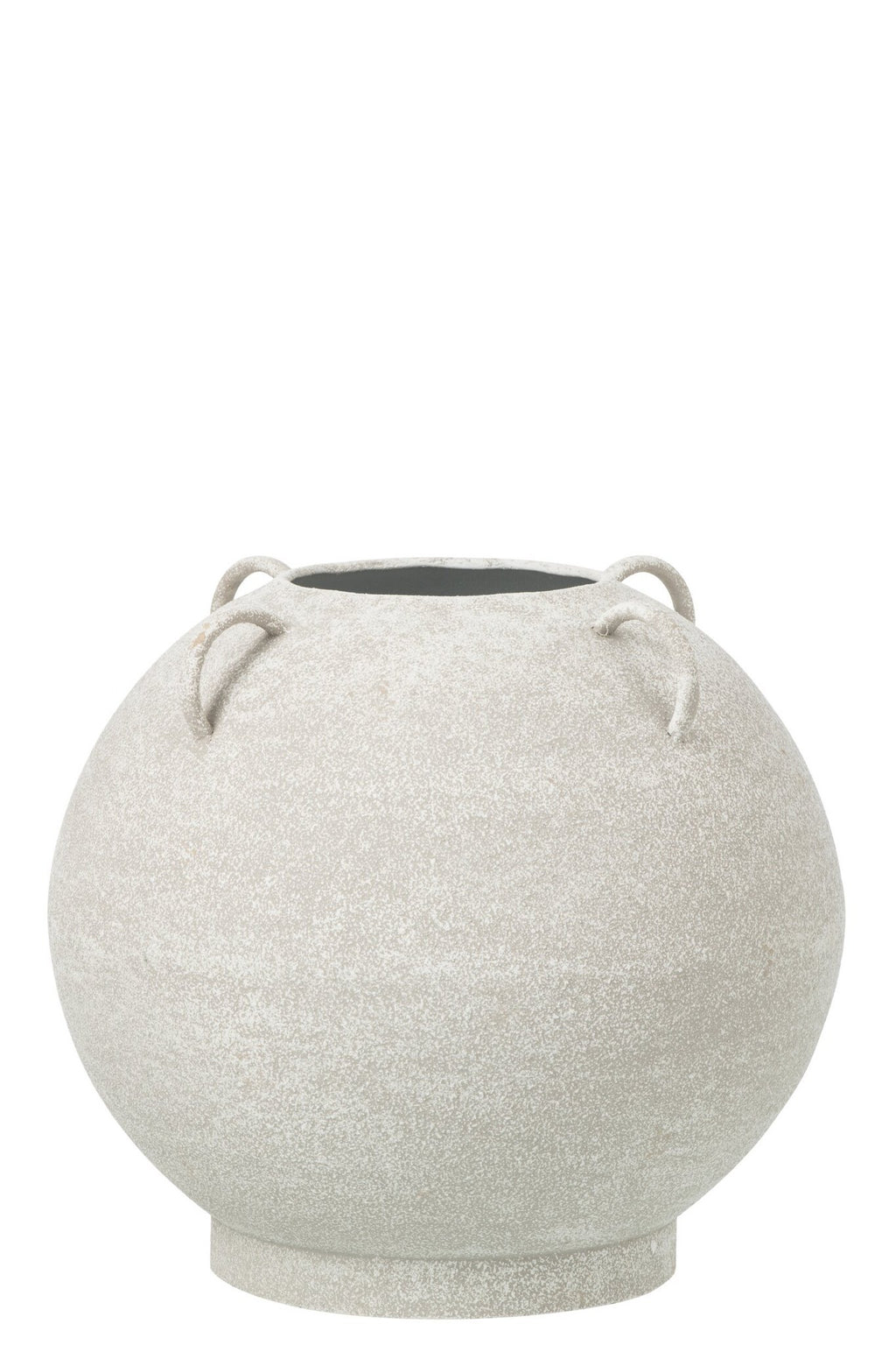 J-Line Ronde vaas - ijzer - wit