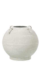 J-Line Ronde vaas - ijzer - wit