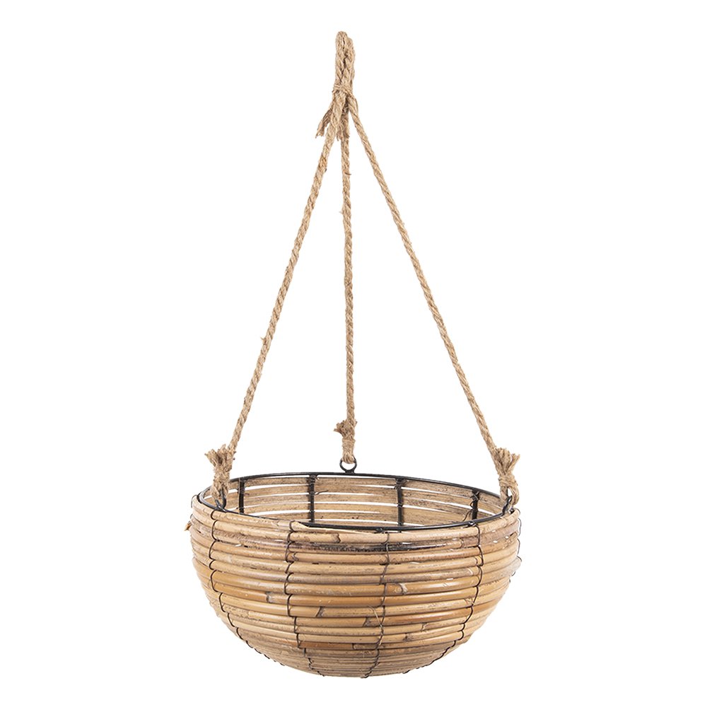 Plantenhanger Set van 3 Bruin Rotan Hangpot