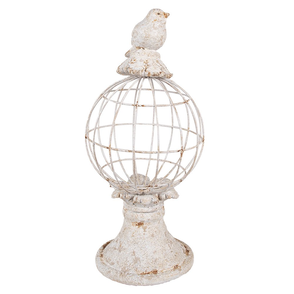 Decoratie Beeld Vogel 12x7x14 cm Grijs Kunststof
