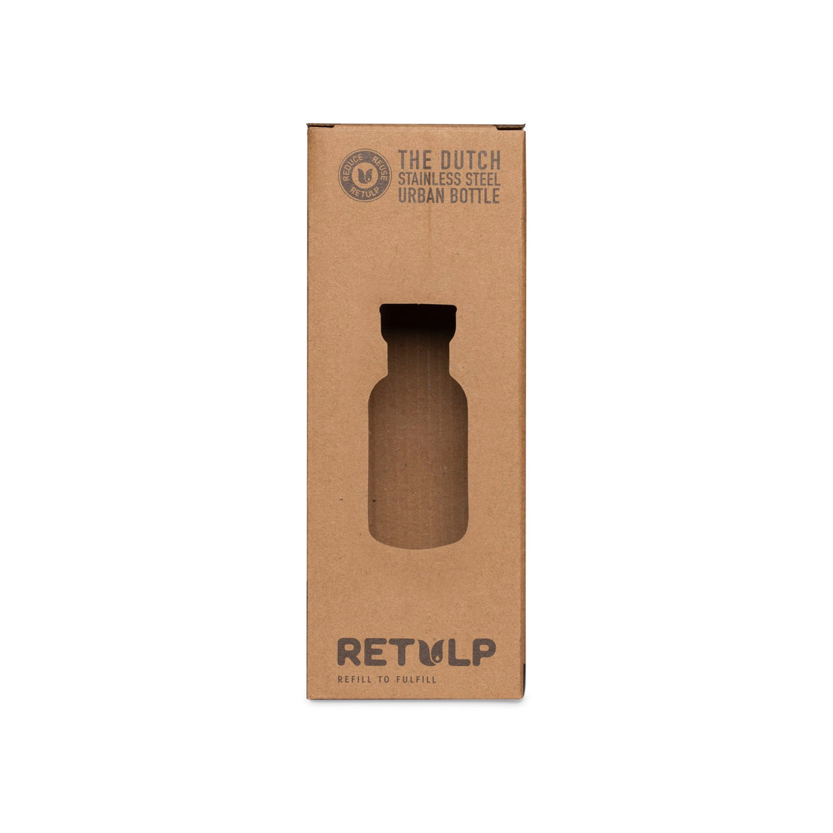 RVS drinkfles bamboe dop 500 ml steel