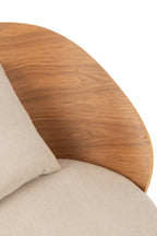 J-Line Loungestoel Lone Multiplex/Metaal Naturel/Beige