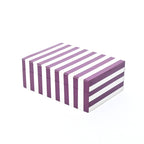 Paars gestreepte hars opbergdoos glanzende MDF decoratieve behuizing