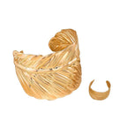 Mode-sieradenset – combinatie van ring en armband – vergulde legering – cadeau voor de detailhandel