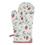 Ovenwant 18x30 cm Wit Rood Katoen Aardbeien Ovenhandschoen