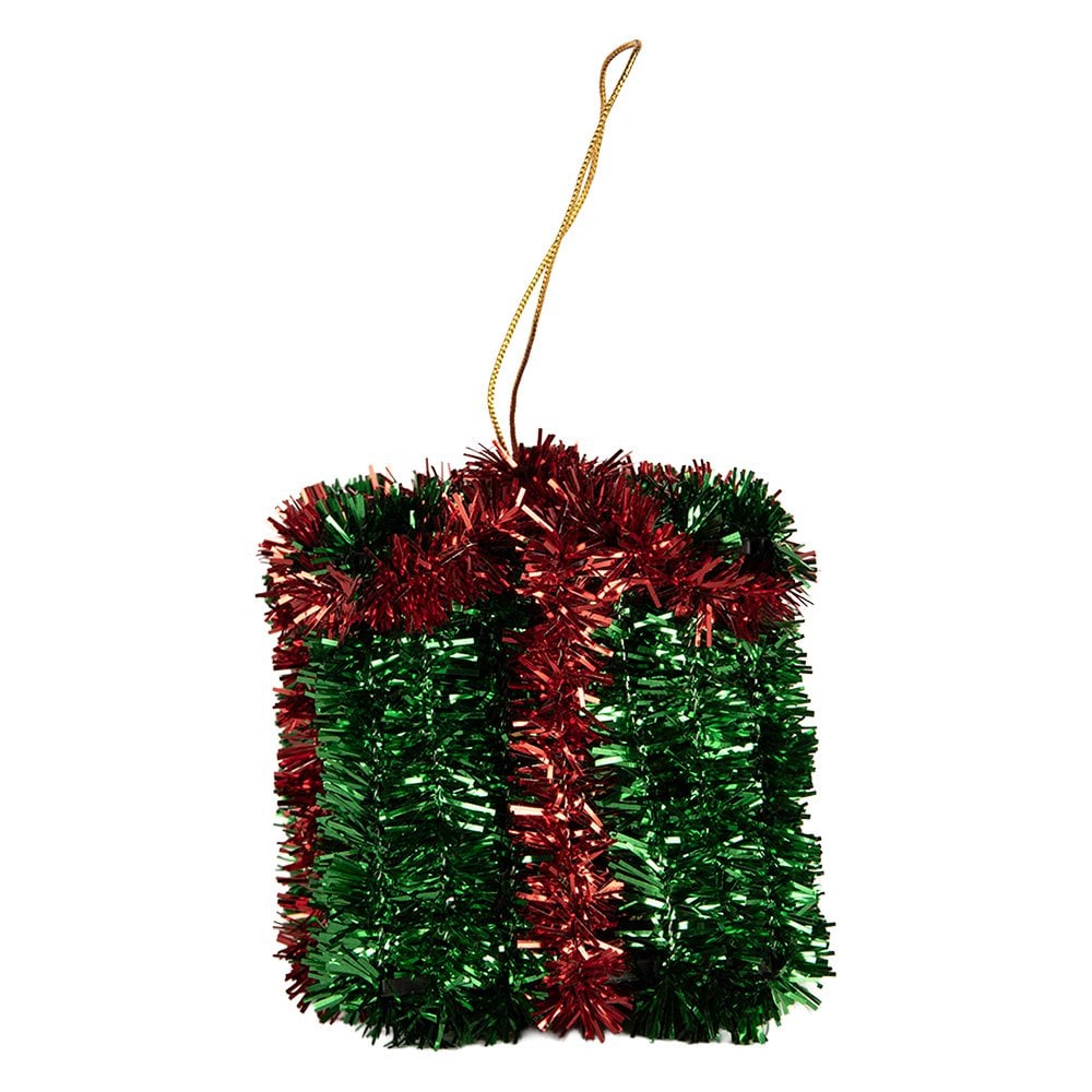 Kersthanger Cadeau 6x6x6 cm Groen Kunststof