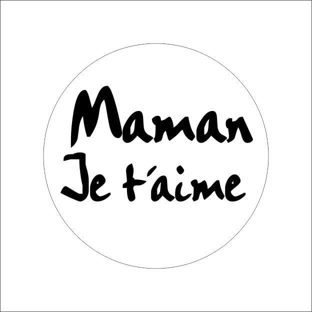 Wensetiket - Mom I love you - rond 39 mm - rol van 500 stuks