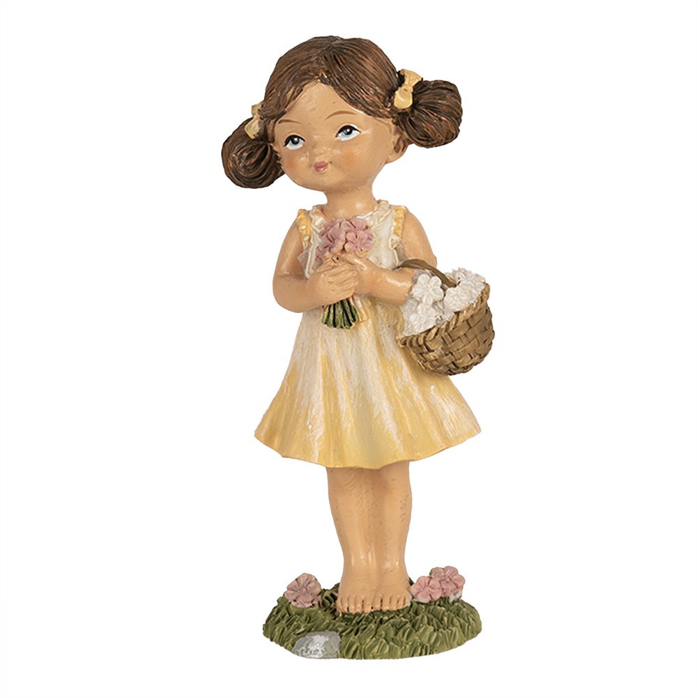 Beeld Meisje 13 cm Geel Polyresin