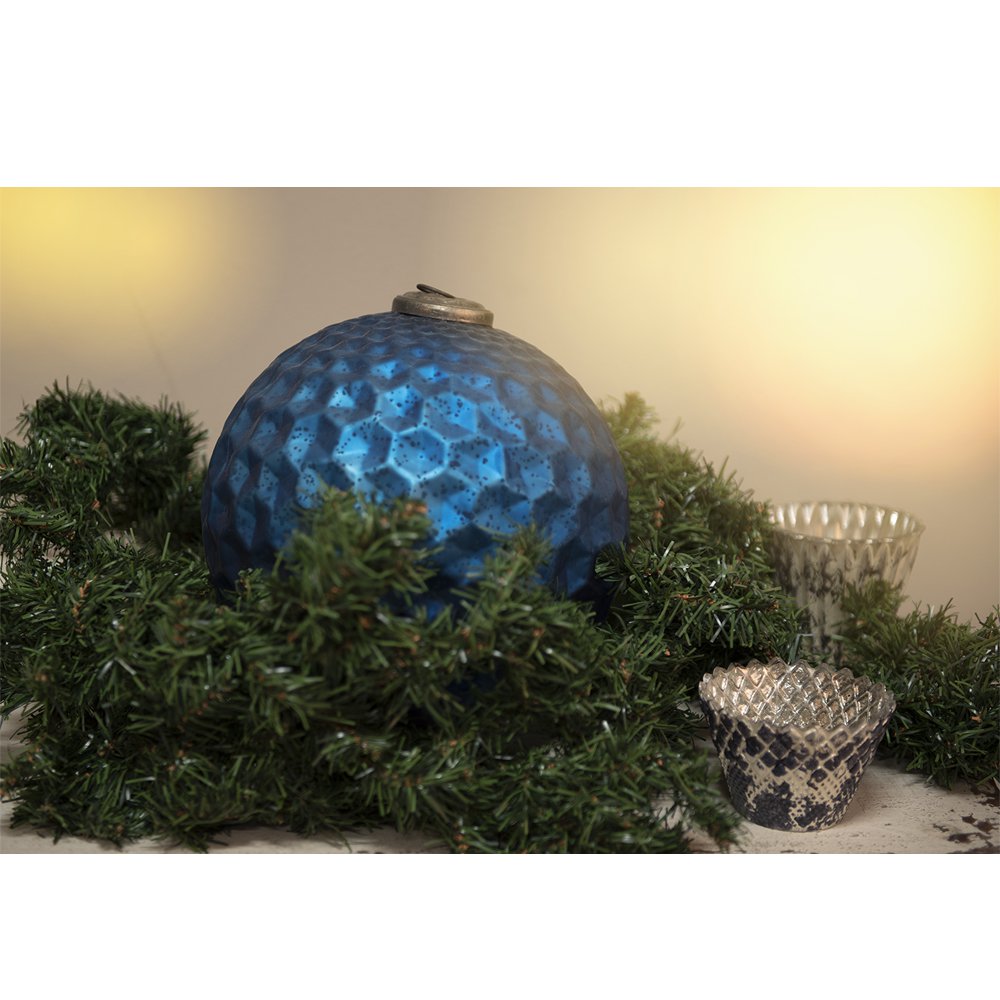 Kerstbal XL Ø 25 cm Blauw Glas Kerstdecoratie