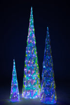 J-Line decoratie Boom - kunststof - mix - L - LED lichtjes