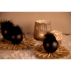 Kerstbal Set van 4 Ø 10 cm Zwart Glas Kerstboomversiering
