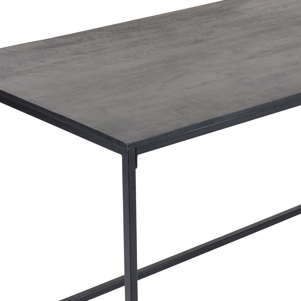 Moderne eettafel – zwart mangohout en houtskool metalen frame – industriële stijl