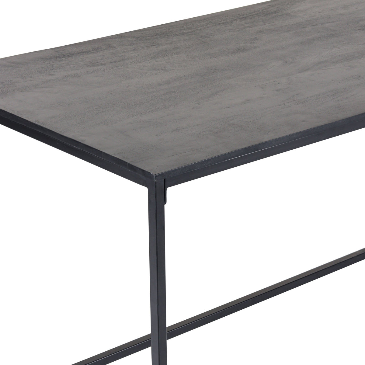 Moderne eettafel – zwart mangohout en houtskool metalen frame – industriële stijl