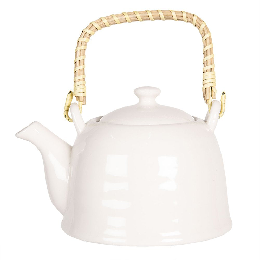 Theepot met Filter 600 ml Wit Porselein Theekan