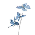 Decoratie Tak Vlinder 10x10x65 cm Blauw Textiel