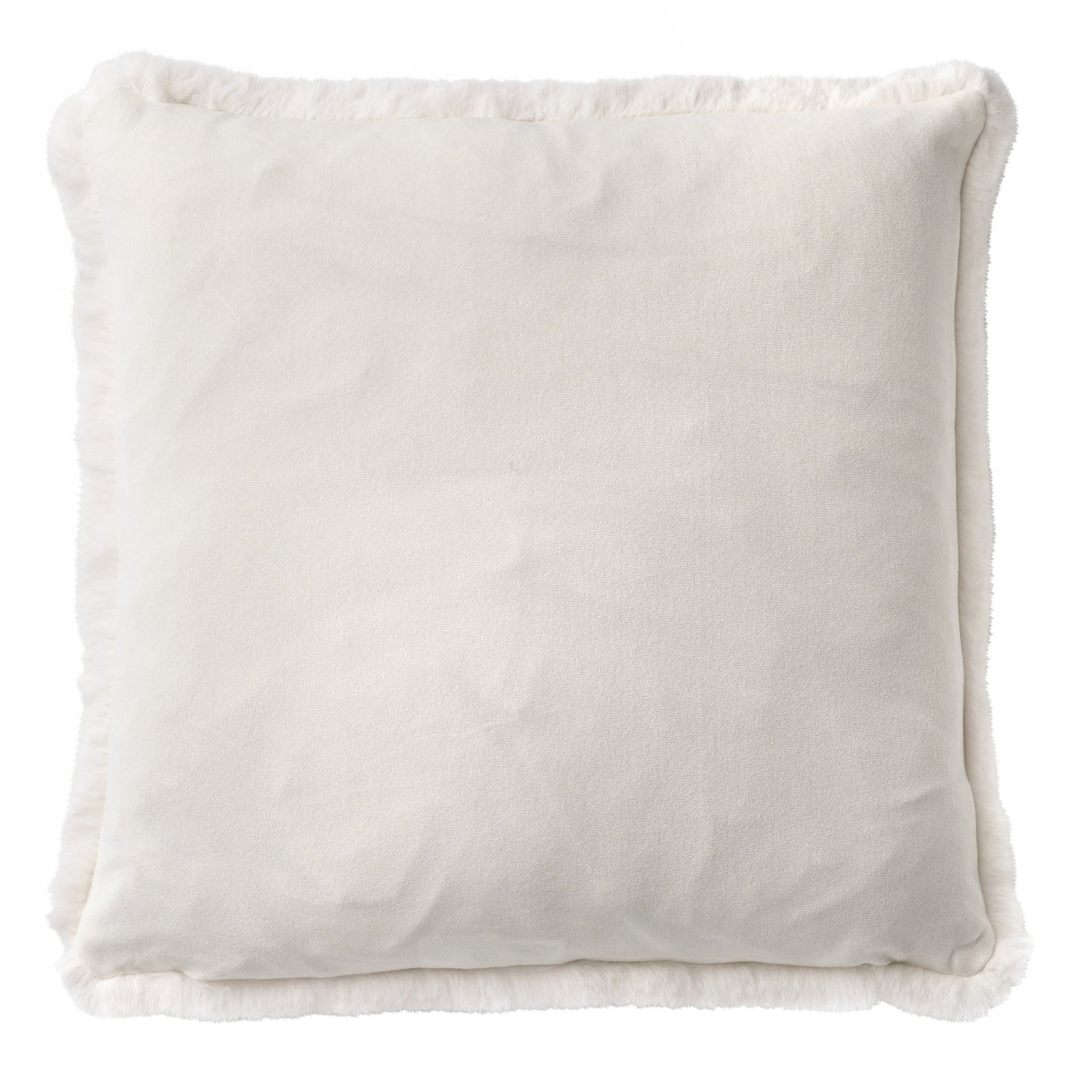 Dutch Decor Zaya - Kussen 60x60 cm - Imitatiebont look - Extra groot - Sneeuwwitje - Wit