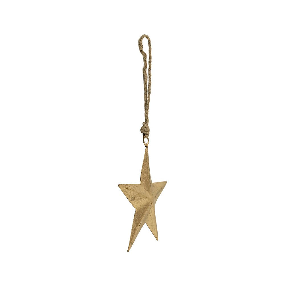 Ster hanger goud touw 12cm*