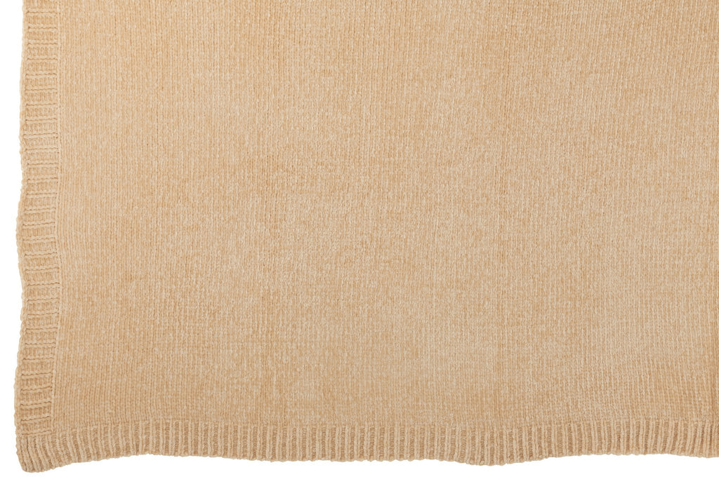 J-Line deken Chenille - polyester - beige