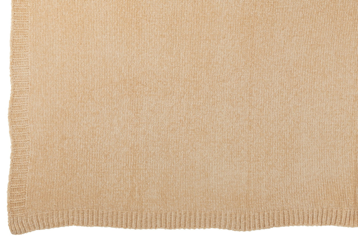 J-Line deken Chenille - polyester - beige