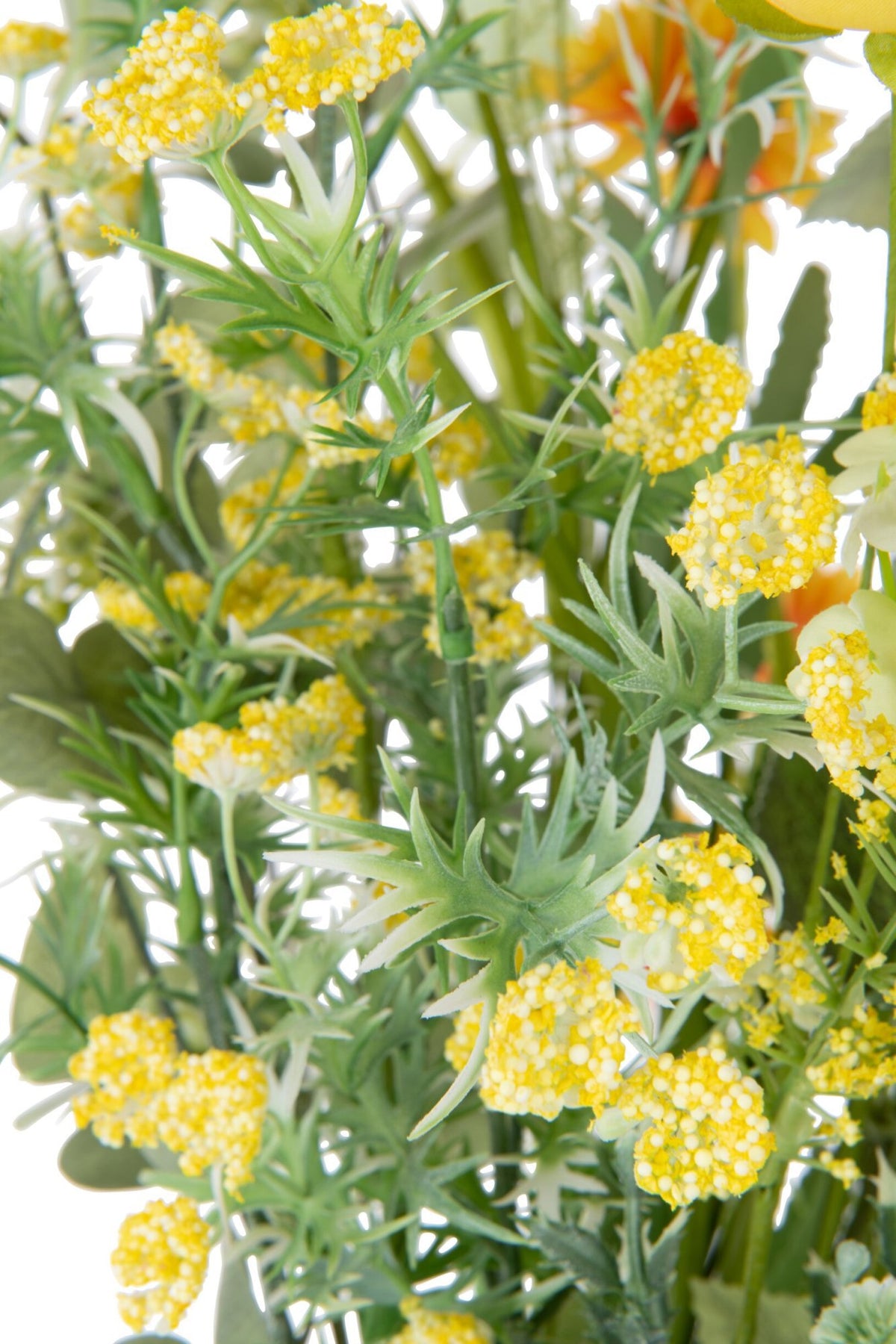 J-Line boeket Bloemen - kunststof - geel