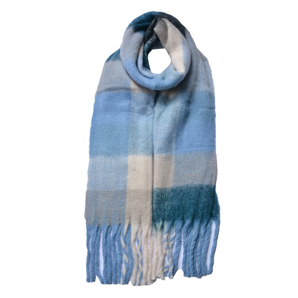 Wintersjaal Dames 36x210 cm Blauw Acryl Sjaal