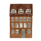 Waxinelichthouder Huis 17x11x24 cm Bruin Keramiek Theelichthouder