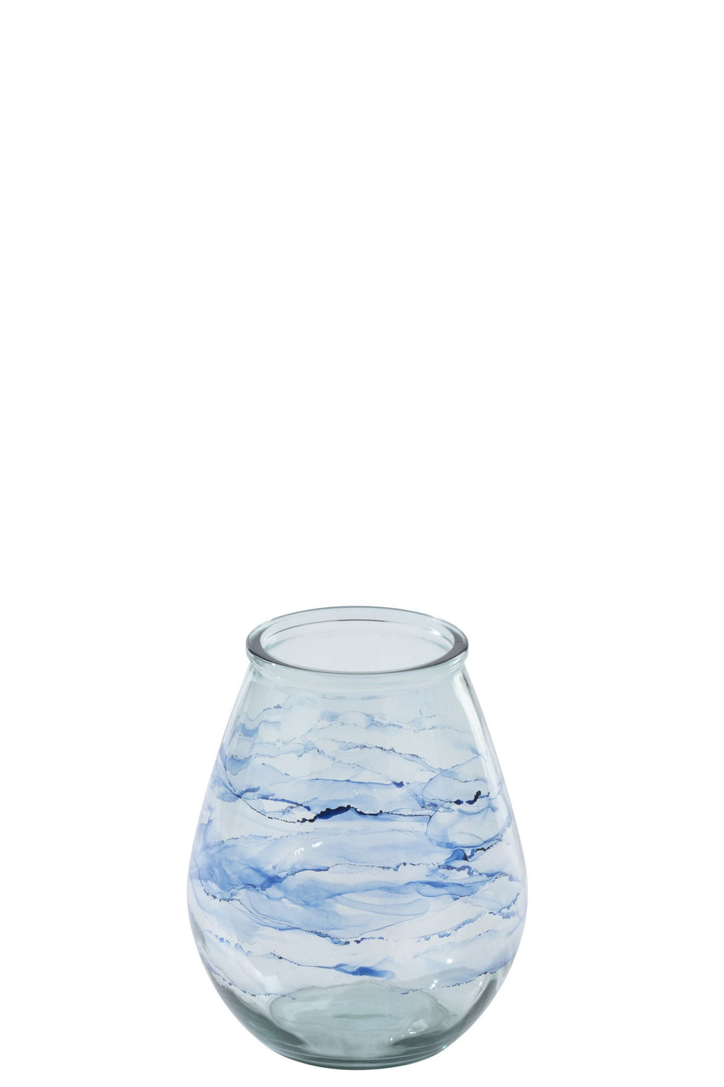J-Line windlicht Golf - glas - blauw