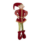 Decoratie Elf 10x6x46 cm Rood Synthetisch