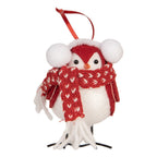 Decoratie Vogel 12x7x10 cm Rood Wit Synthetisch