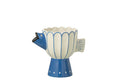 J-Line vaas Vis Bal Stippen Dolomiet - keramiek - blauw/wit