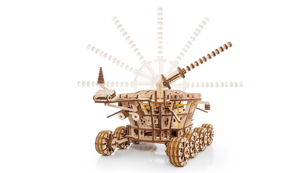 Eco Wood Art (EWA) 3D Mechanische Puzzel Moonrover wind-up Lunokhod, 1492, 32x24x23cm