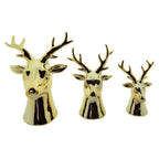 Beeld Hert 16 cm Goudkleurig Porselein Kerstdecoratie