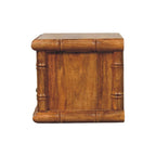 Grof nachtkastje van massief mangohout, 1 lade, 1 open plank, bruin