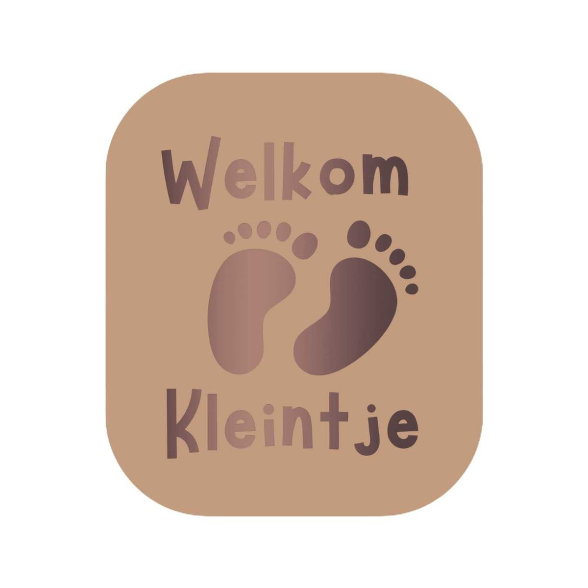 Etiketten – Welkom Kleintje - Kraft – 250 Stuks