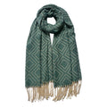 Wintersjaal Dames 65x180 cm Groen Acryl Sjaal