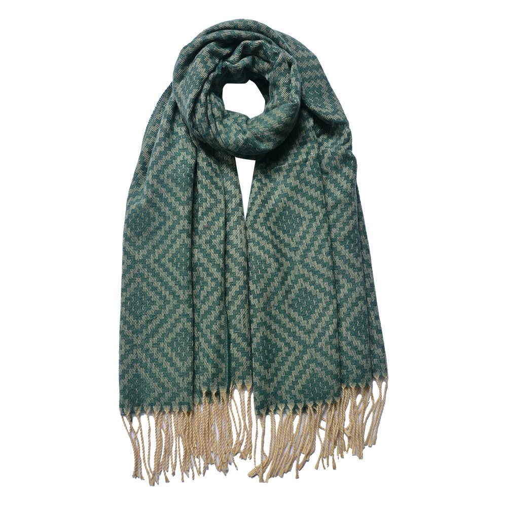 Wintersjaal Dames 65x180 cm Groen Acryl Sjaal