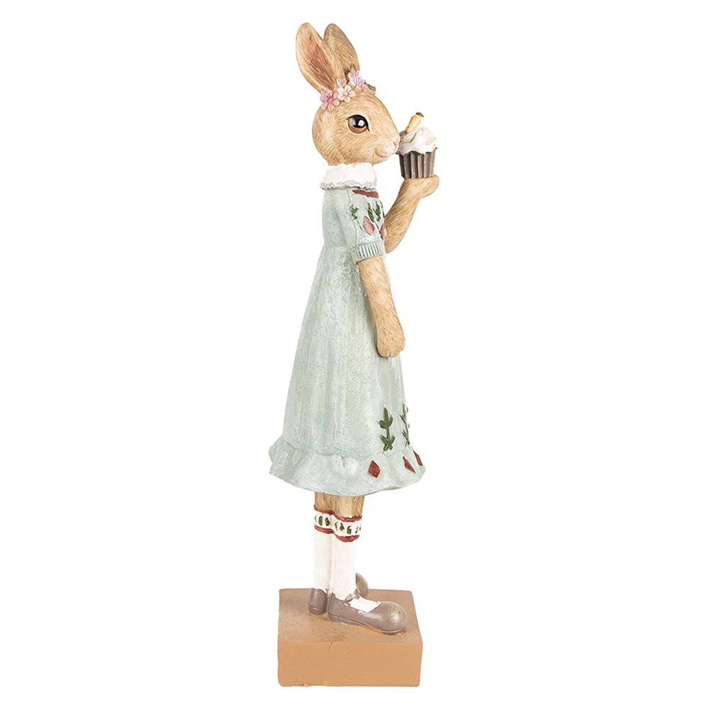 Beeld Konijn 28 cm Bruin Groen Polyresin