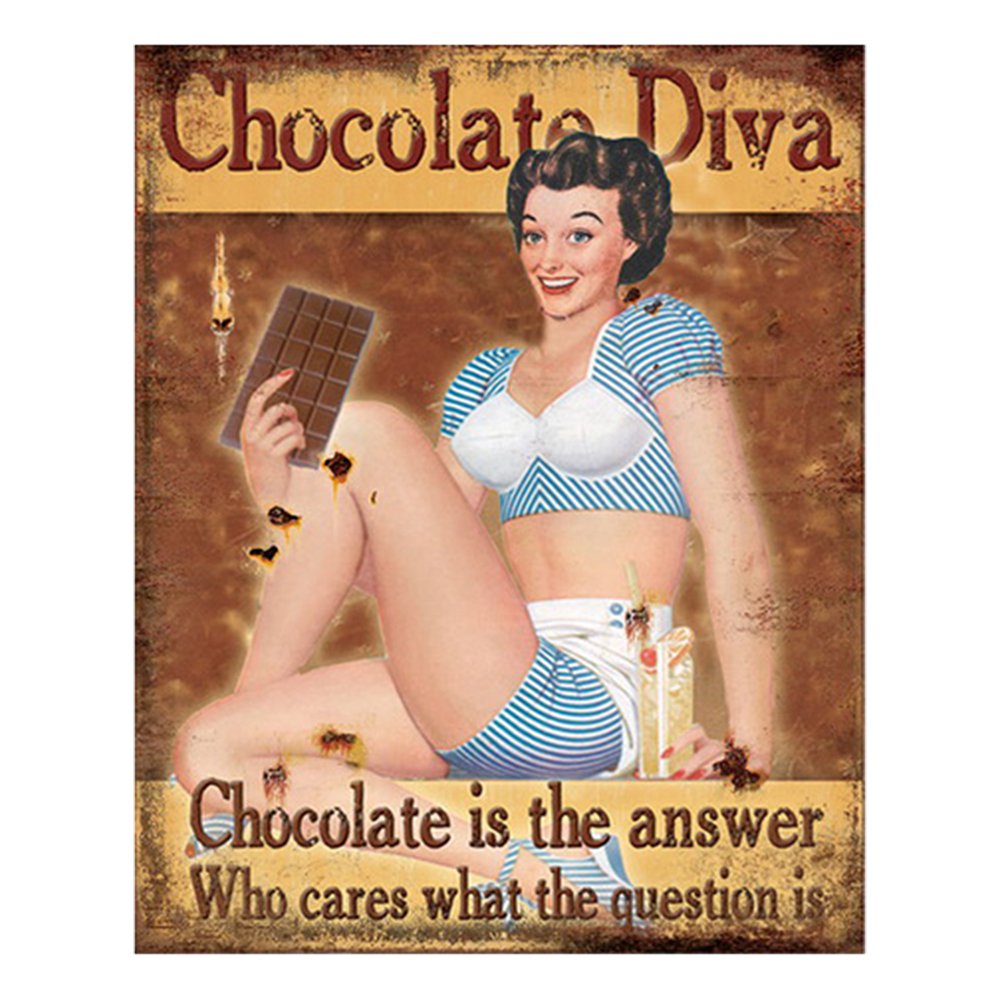 Tekstbord 20x25 cm Bruin IJzer Chocolade Wandbord