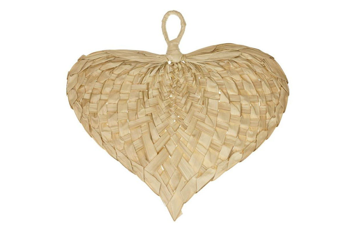 Buri palm handwaaier 60x55cm naturel