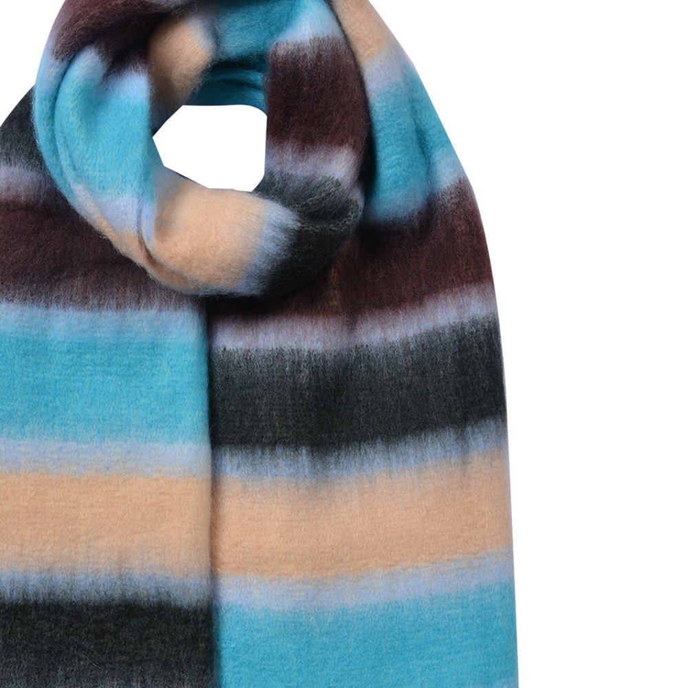 Wintersjaal Dames 37x210 cm Blauw Synthetisch