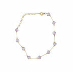 Enkel-/armbandje met roze hartjes