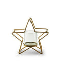 Metalen ster met glas 'marlon' goud 20x20x9,5 cm