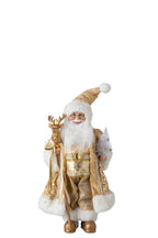J-Line decoratie kerstman - kunststof - goud - small