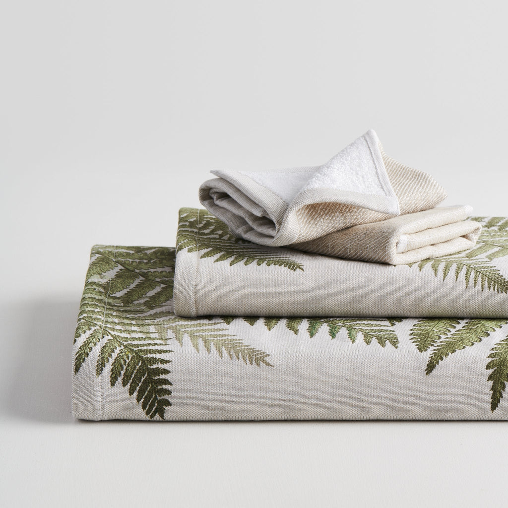 Bamboe katoenen handdoek Hammam Terry - Varenprint, badset