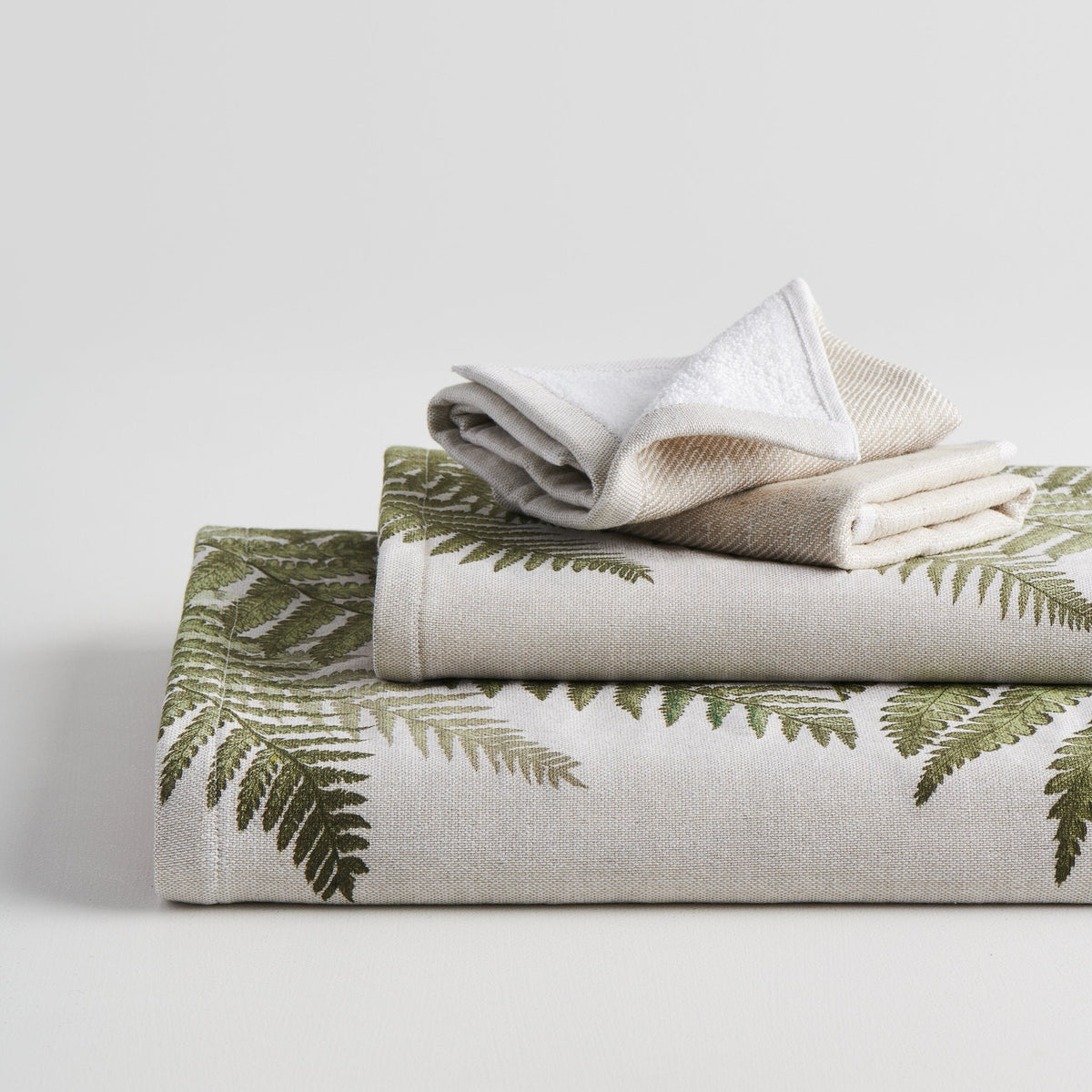 Bamboe katoenen handdoek Hammam Terry - Varenprint, badset