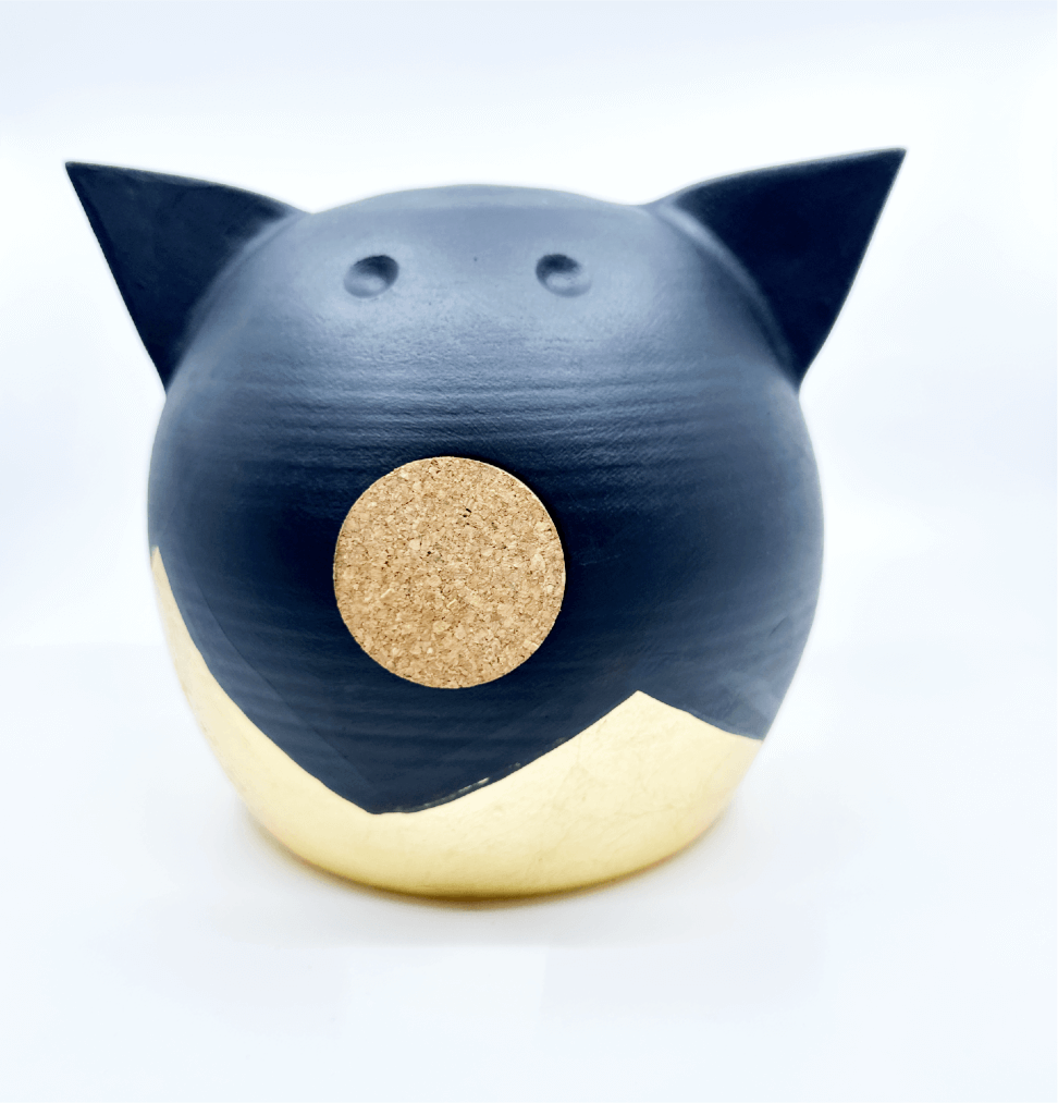 Verdeelde gouden piggy bank