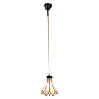 Hanglamp Tiffany Ø 15x115 cm Roze Beige Glas Hanglamp Eettafel