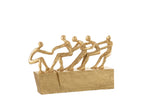 J-Line decoratie Figuren Op Sokkel - polyresin - goud