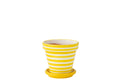 J-Line bloempot Granada Stripes - keramiek - geel - medium - Ø 27 cm
